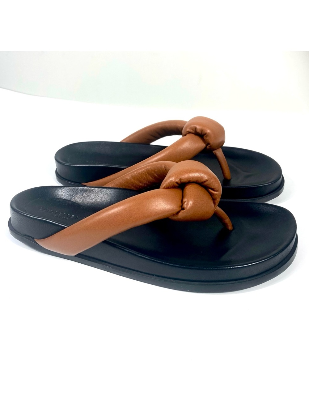Lafayette 148 New York Bristol Flip Flop Sandals Copper Multi 36 EU NEW Leather